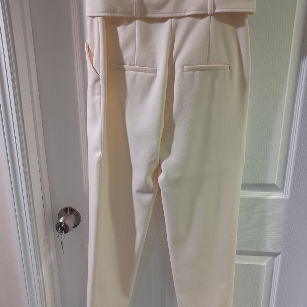 Veronica Beard Ecru Tie-Waist Trousers - Picture 6 of 6